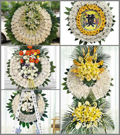 山东青岛莱西市河头店镇东钟芝村花圈速递